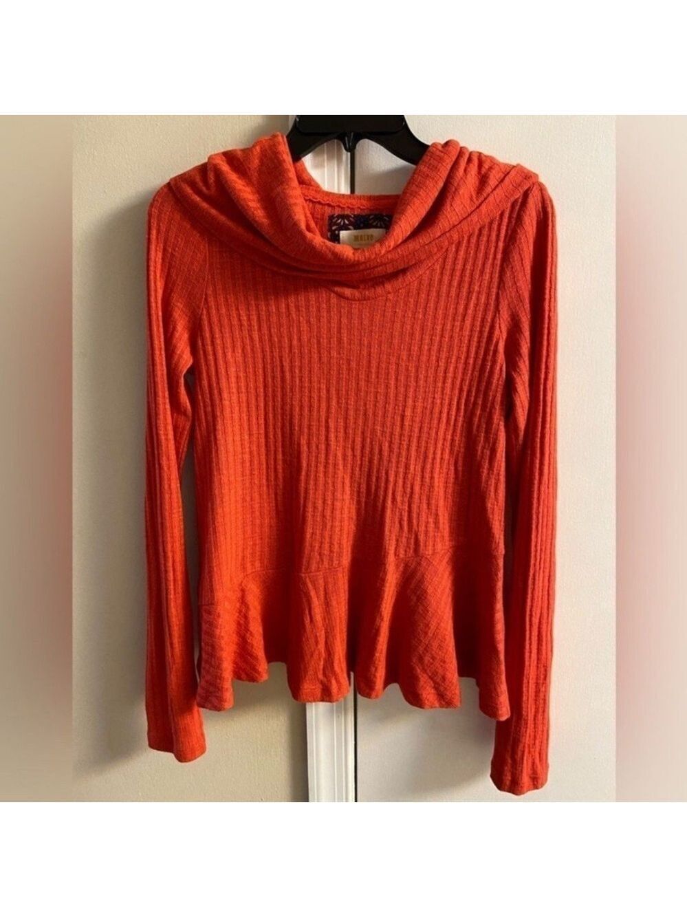 Maeve Anthropologie Bold Orange Turtleneck knit top Small